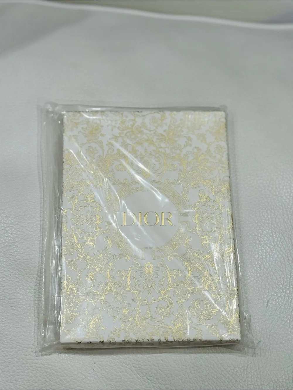 Dior White and Gold Embossed Floral Notebook Phone Case